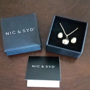 NIC & SYD Gold Plated Pendant Necklace and Earring Set